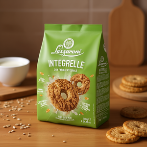 Galletas Digestivas Integrales Crujientes y Dulces Lazzaroni, Bolsa de 700g x 8 Unidades, Sin Gluten - Product Image 3