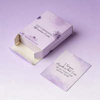 Ensemble de cartes d'affirmation de pleine conscience personnalisées, cartes oracle florales en aquarelle, papier couché mat, jeux de compassion envers soi pour adultes
