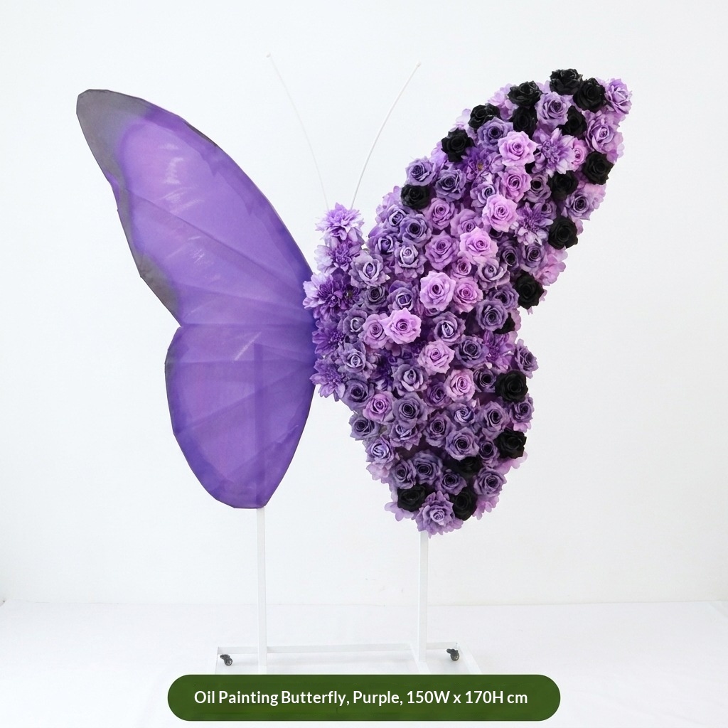 oil painting butterfly purple