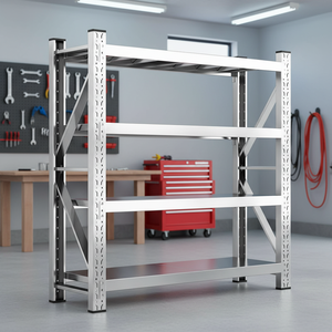 Étagère de rangement robuste en acier inoxydable à 4 niveaux réglables, type autoportant, pour garage et atelier - Product Image 5