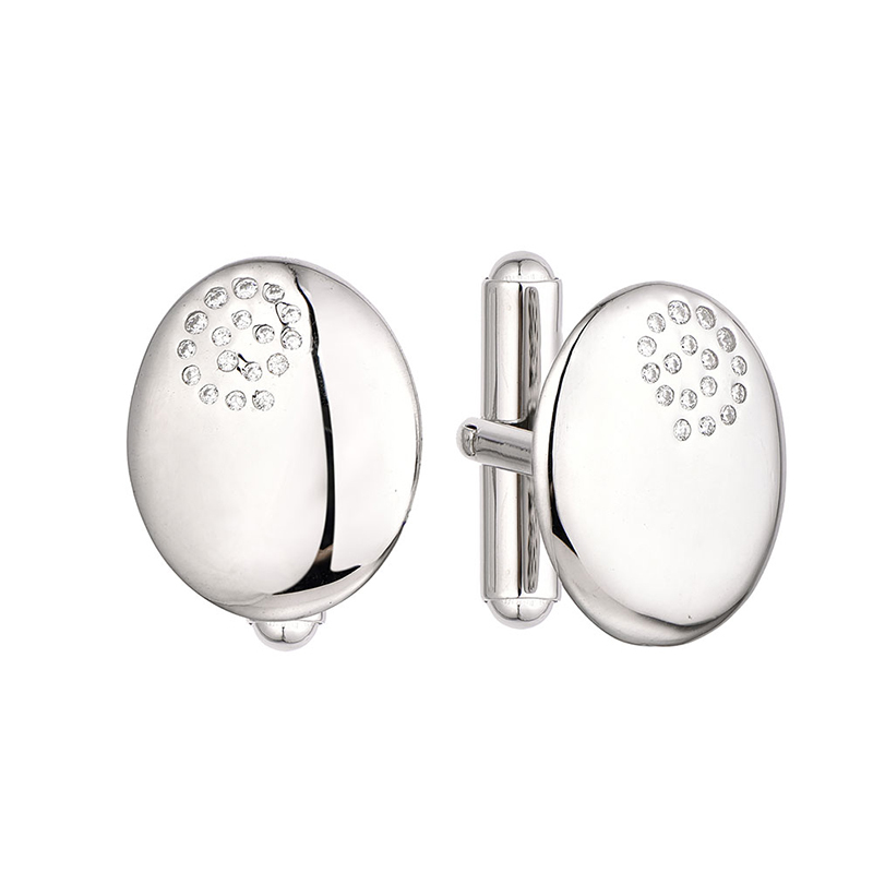 Luxury Cufflinks 925 Sterling Silver Round