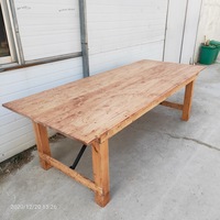 Table à manger pliante en bois massif vintage - Style ferme américaine, table longue pour les rassemblements en plein air et l'usage domestique