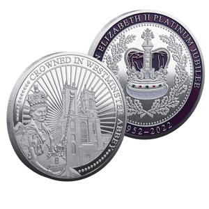 Pièce commémorative en métal de la <span class=keywords><strong>reine</strong></span> Élisabeth II pour le jubilé de platine, pièce souvenir sur le thème de la couronnement de Westminster - Product Image 4