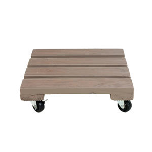 卸売植物キャディ木製植物スタンドスクエア屋内屋外ローラーパティオフラワーポット - Product Image 4