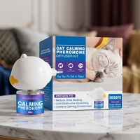 Diffuseur apaisant aux phéromones pour chats et chiens, style européen standard, rond, en plastique, avec prise standard, 2-en-1, pour le stress