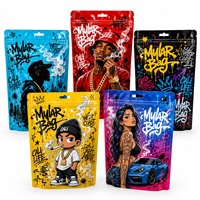 Sachets Mylar personnalisés imprimés Cali Packs 3.5g 7g 14g 28g, pochettes à fermeture éclair verticales, résistantes à l'humidité, pour emballage de bonbons et herbes, vente en gros