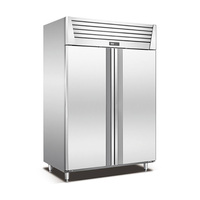 Réfrigérateur vertical professionnel à refroidissement rapide en acier inoxydable, congélateur vertical commercial à 2 portes pour la préparation en restaurant