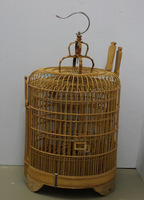 Cage en bambou jaune pour les oiseaux, abri Portable pour la mangeoire, petite Cage en bambou, fournitures pour animaux domestiques