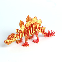 Mainan Kerangka Dinosaurus Stegosaurus Rex Bunga Cetak 3D PLA Baru Model Kreatif Dekorasi Rumah 6-12 Tahun