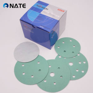 Sun Might L312T 6 "150mm Zircone Vert Film Crochet et Boucle Disque de Ponçage PET Rond Papier Abrasif Velcro pour Polissage de Voiture - Product Image 5