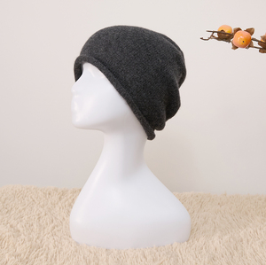 Cappelli a cuffia in Cashmere invernali personalizzati arrotolati Ege tinta unita da donna di lusso carini in Cashmere in maglia calda - Product Image 4