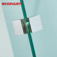 Porte de douche à charnière haute performance pour salle de bain, en acier inoxydable, sans cadre, en verre trempé rectangulaire