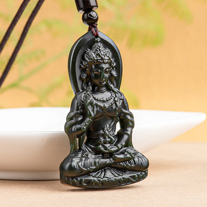 Pendentif en Jade Hetian naturel ancien, motif <span class=keywords><strong>Tara</strong></span> Guanyin Bodhisattva, bijou en jade de haute qualité, unisexe, vente en gros - Product Image 2