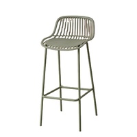 Meilleures ventes - Tabouret de bar en plastique vert foncé à hauteur de comptoir avec base en métal