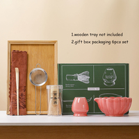 Ensemble de bols à matcha en céramique de style japonais, 6 pièces, kit d'outils à matcha, cuillère à thé, fouet, support, ensemble pour la maison, kits d'outils à matcha
