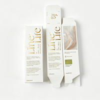Boîte pliante en carton noir personnalisée pour emballage cosmétique de crème pour le visage avec gaufrage