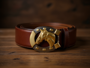 Cinturón de Cuero de Caballo con Hebilla Grande de Aleación, Diseño de Caballo en 3D, Estilo Casual - Product Image 2