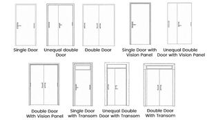 <span class=keywords><strong>Puerta</strong></span> de Salida de Seguridad Contra Incendios de <span class=keywords><strong>Dos</strong></span> <span class=keywords><strong>Hojas</strong></span>, Estándar, Personalizable, de 180 Minutos, de Acero Inoxidable, con Panel de Visión, Certificación CE - Product Image 3