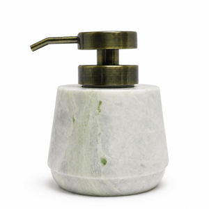 Apple Green Marble Bathroom Accessories Set, Natural <b>Light</b> Green Stone Soap Dispenser - Product Image 4