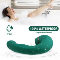 Smaragdgrüner Weicher Silikon-Saugvibrator Starke Saugkraft Damen-Masturbator Erotikspielzeug für Erwachsene