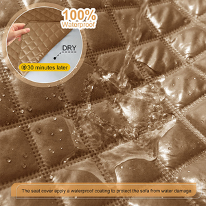 Hete Aanbieding Bruine Krasbestendige Waterdichte Rekbare Sofahoes voor Eenpersoonsbank Woonkamer Duurzame Meubelbeschermer - Product Image 4