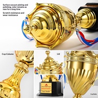 Trophée métallique sur mesure surdimensionné avec impression à chaud dorée pour les compétitions de basketball féminin, récompensant les premiers, deuxième et troisième places