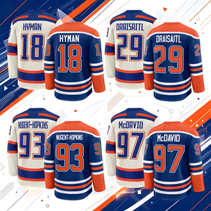 Camisetas de Hockey Cosidas para Hombre 74 Stuart Skinner 93 Nugent-Hopkins 18 Hyman 99 Wayne <span class=keywords><strong>Gretzky</strong></span> 29 Draisaitl 97 Connor McDavid - Product Image 1
