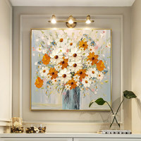 Peinture à l'aquarelle style crème, peinte à la main, impressionniste, plantes et fleurs, style moderne de luxe, cadre pour restaurant, salon, chambre à coucher