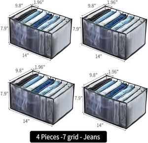 4PCS Fabric & PP Material Wardrobe Closet Organizer <b>Storage</b> Clothing and Jean <b>Storage</b> Organizer with Drawers - Product Image 2