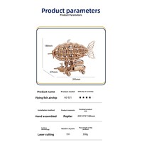 Boîte à musique Hamaileon en forme de dirigeable, modèle 3D en bois à rotation mécanique, puzzle à assembler, 51-100 pièces, jouet artisanal DIY, cadeau