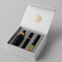 Boîte cadeau rigide haut de gamme à fermeture magnétique personnalisée, finition mate, emballage pour parfum et huile essentielle, insert en mousse, dorure or blanc