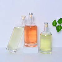 Mini bouteille de vin en verre de 750ml avec bouchon de couronne Transparent vide liqueur whisky Vodka bouteille liège Type d'étanchéité