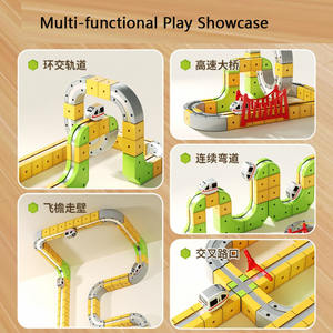 צעצוע רכבת חשמלית מגנטית נגד כוח הכבידה, פאזל נוער חוצה גבולות בקנה מידה 1:5 מפלסטיק, לבנים - Product Image 4