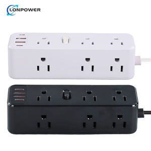 Abd endüstriyel 15A dişi uçlu uzatma kablosu amerikan güç şeridi dalgalanma koruyucusu 9 çıkışları 4 USB portları ile - Product Image 1