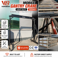 Grue portique mobile légère en acier au carbone - Mini-grue portique portable 1t 2t 3t 5 tonnes à hauteur réglable pour levage en atelier