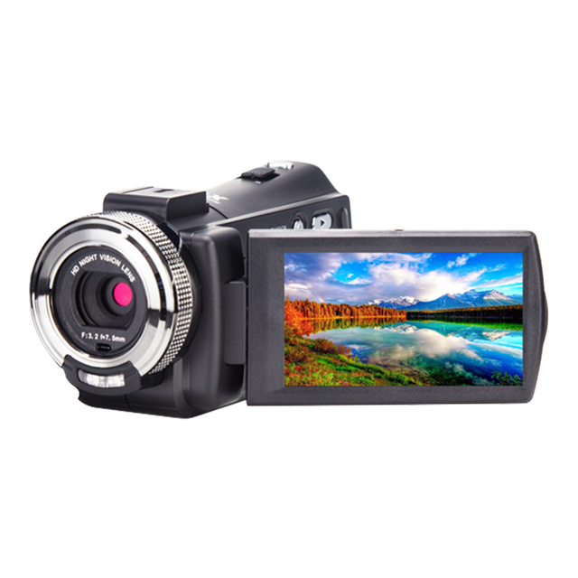 Digital Camcorder with IR Night Vision 1080P Full HD 30MP Photo 3 Inch Flip Screen for Selfie DIS Anti Shake Vlog Camera