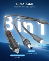 Cable de Extensión de Alimentación 3 en 1 para Starlink Mini, 18AWG, DC USB C, Revestimiento de PVC, Hecho de Cobre Puro, Compatible con Conector DC de Automóvil, Cable para Starlink Mini