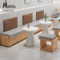 Combinaison table et chaise de restaurant, banquette longue personnalisée pour café, salon de thé ou pâtisserie, à poser contre le mur