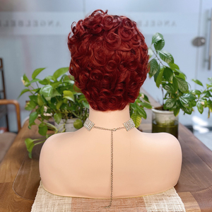 วิกผมบ๊อบสั้นแบบหยิก 99J สำหรับ<span class=keywords><strong>ผู้หญิง</strong></span>ผิวสี วิกผมทรงพิกซี่คัทจากผมแท้ ขายส่ง - Product Image 5