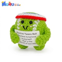 Peluche Amigurumi Faite Main en Crochet en Forme de Balle de Tennis, Poupée Sportive Rembourrée pour Décoration Maison, Club, Salle, Cadeau