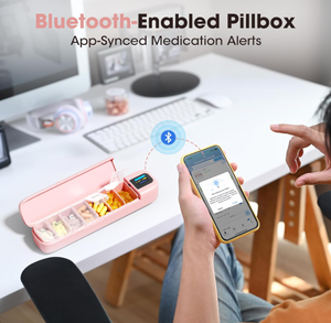 AIMO A170 Dispenser Pil Otomatis Kotak Pil Pintar dengan <span class=keywords><strong>Alarm</strong></span> Kotak Pil 7 Hari dengan Aplikasi Tempat Pil Mingguan untuk Perjalanan - Product Image 2