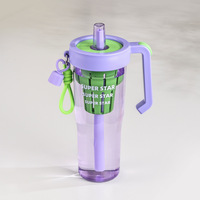 Gobelet en plastique transparent avec poignée et paille, 1300 ml (40 oz), infuseur à fruits, filtre à thé, anti-fuite, sans BPA, pour la salle de sport, les sports et les activités de plein air