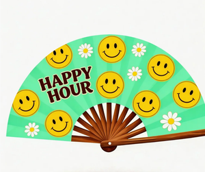 Abanico Plegable Portátil de Poliéster con Diseño de Bambú, Abanico Chino de Tela de 13 Pulgadas, Abanico Grande Personalizado para Bodas y Fiestas - Product Image 1