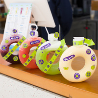 Bouteille jetable en plastique en forme de donut, résistante aux hautes températures, en PETG, avec bouchon à vis, pour thé au lait, jus, café, eau