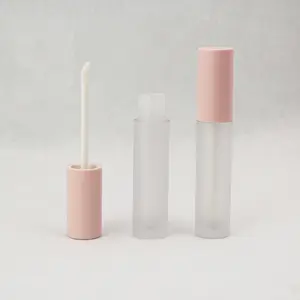 Популярные товары, пустая круглая розовая туба для блеска для губ на заказ, упаковка для блеска для губ, тубы для блеска для губ с палочками