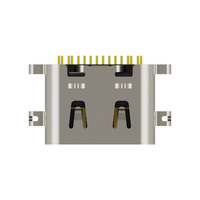 USB4510-03-1-A Receptacle USB Tipe C untuk USB 2.0, Tipe SMT, Pemasangan di Tengah, Offset 1.6mm