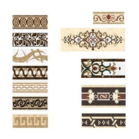 Carrelage de motifs de bordure de sol en marbre naturel de couleurs mélangées avec motif personnalisé
