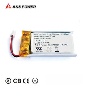 UL2054 CB KC 552035 Lipo batería 3,7 V 350mah batería recargable de la batería de polímero de iones de litio para ropa de abrigo - Product Image 1