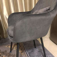 Chaise de salle à manger confortable de haute qualité avec un design moderne café négociation accoudoir dossier chaise de salle à manger en tissu