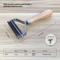Brosse et peigne de toilettage pour animaux de compagnie, double face, en acier inoxydable, écologique, 2-en-1, pour éliminer les poils de chien